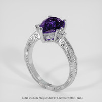 2.56 Ct. Purple Sapphire Ring, 18K White Gold 2
