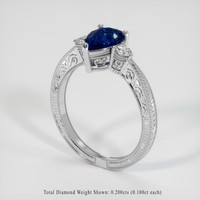 1.52 Ct. Blue Sapphire Ring, 18K White Gold 2