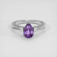1.75 Ct. Purple Sapphire Ring, 18K White Gold 1
