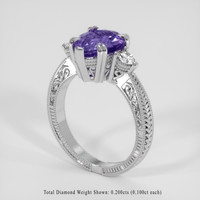 2.31 Ct. Purple Sapphire Ring, 18K White Gold 2