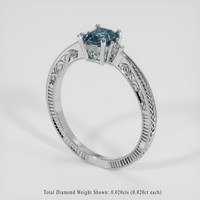 1.62 Ct. Greenish Blue Sapphire Ring, 18K White Gold 2