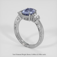 1.75 Ct. Blue Sapphire Ring, 18K White Gold 2