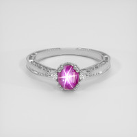1.77 Ct. Purplish Pink Sapphire Ring, 18K White Gold 1