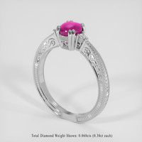 1.77 Ct. Purplish Pink Sapphire Ring, 18K White Gold 2
