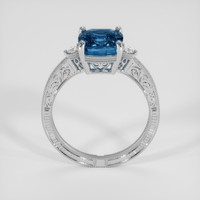 2.75 Ct. Greenish Blue Sapphire Ring, 18K White Gold 3