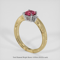 0.85 Ct. Reddish Purple Rhodolite Garnet Ring, 14K White & Yellow 2