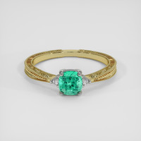 0.76 Ct. Emerald Ring, 18K White & Yellow 1