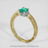 0.76 Ct. Emerald Ring, 18K White & Yellow 2