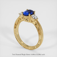 1.26 Ct. Blue Sapphire Ring, 10K Yellow Gold 2