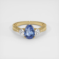 1.08 Ct. Blue Sapphire Ring, 10K Yellow Gold 1