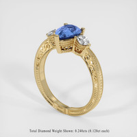 1.08 Ct. Blue Sapphire Ring, 10K Yellow Gold 2