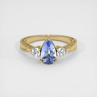 0.90 Ct. Blue Sapphire Ring, 10K Yellow Gold 1
