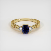 0.81 Ct. Blue Sapphire Ring, 10K Yellow Gold 1