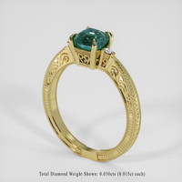 1.25 Ct. Greenish Blue Sapphire Ring, 10K Yellow Gold 2