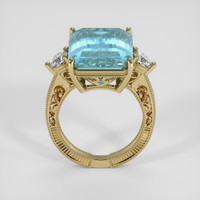 15.37 Ct. Blue Aquamarine Ring, 14K Yellow Gold 3