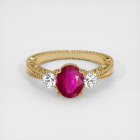 1.24 Ct. Ruby Ring, 14K Yellow Gold 1