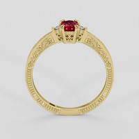 0.55 Ct. Ruby Ring, 14K Yellow Gold 3