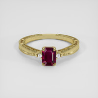 0.76 Ct. Purplish Red Ruby Ring, 14K Yellow Gold 1