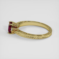 0.76 Ct. Purplish Red Ruby Ring, 14K Yellow Gold 4