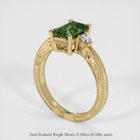 3.03 Ct. Bluish Green Sapphire Ring, 14K Yellow Gold 2