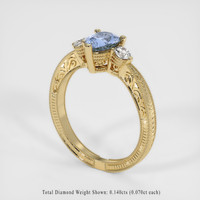 0.75 Ct. Sapphire Ring, 14K Yellow Gold 2