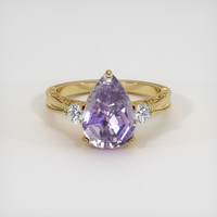 3.56 Ct. Violet Sapphire Ring, 14K Yellow Gold 1