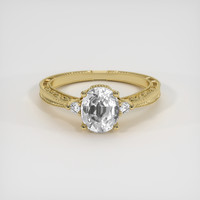 1.30 Ct. White Sapphire Ring, 14K Yellow Gold 1