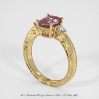 1.85 Ct. Purplish Pink Sapphire Ring, 14K Yellow Gold 2