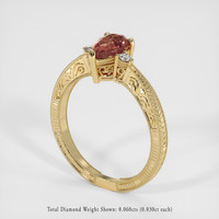 1.00 Ct. Padparadscha Sapphire Ring, 14K Yellow Gold 2