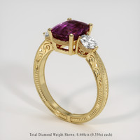 3.06 Ct. Pinkish Purple Sapphire Ring, 14K Yellow Gold 2
