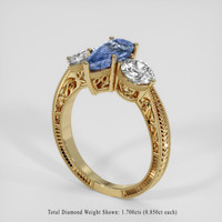 2.55 Ct. Blue Sapphire Ring, 14K Yellow Gold 2