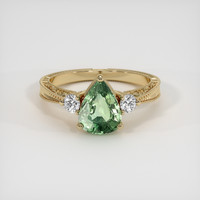 1.89 Ct. Green Sapphire Ring, 14K Yellow Gold 1