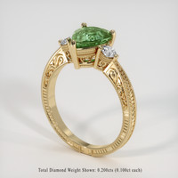 1.89 Ct. Green Sapphire Ring, 14K Yellow Gold 2