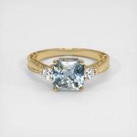 2.75 Ct. Greenish Blue Sapphire Ring, 14K Yellow Gold 1