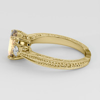 2.00 Ct. Peach Sapphire Ring, 14K Yellow Gold 4