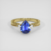 2.01 Ct. Blue Sapphire Ring, 14K Yellow Gold 1