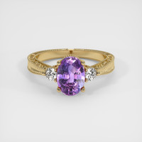 2.03 Ct. Pinkish Purple Sapphire Ring, 14K Yellow Gold 1