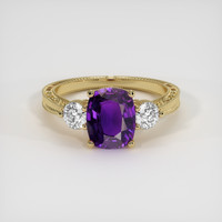 2.18 Ct. Purple Sapphire Ring, 14K Yellow Gold 1