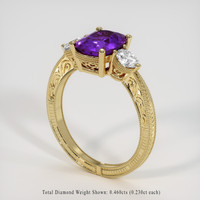 2.18 Ct. Purple Sapphire Ring, 14K Yellow Gold 2
