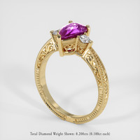 1.65 Ct. Purplish Pink Sapphire Ring, 14K Yellow Gold 2