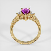 1.65 Ct. Purplish Pink Sapphire Ring, 14K Yellow Gold 3