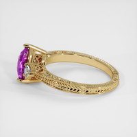 1.65 Ct. Purplish Pink Sapphire Ring, 14K Yellow Gold 4