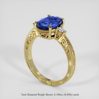 2.56 Ct. Blue Sapphire Ring, 14K Yellow Gold 2
