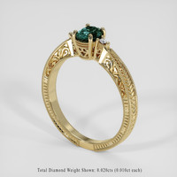 0.46 Ct. Bluish Green Sapphire Ring, 14K Yellow Gold 2