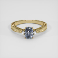 1.03 Ct. Bluish Grey Sapphire Ring, 14K Yellow Gold 1