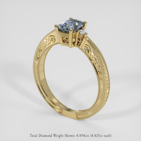 1.03 Ct. Bluish Grey Sapphire Ring, 14K Yellow Gold 2