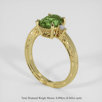 2.84 Ct. Yellowish Green Sapphire Ring, 14K Yellow Gold 2