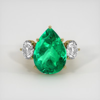14.84 Ct. Emerald Ring, 18K Yellow Gold 1