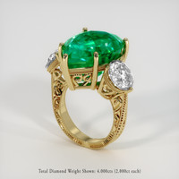 14.84 Ct. Emerald Ring, 18K Yellow Gold 2