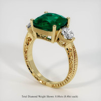 4.39 Ct. Emerald Ring, 18K Yellow Gold 2